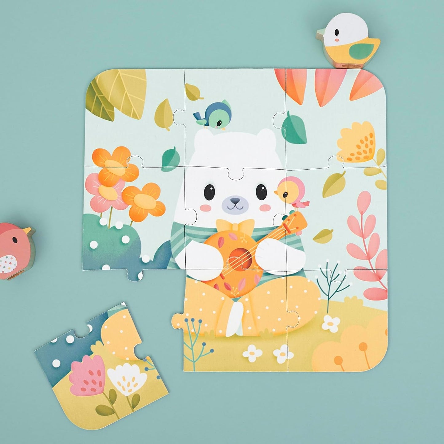 Janod - 4 quebra-cabeças de animais evolutivos - 6-9-12-16 peças - Quebra-cabeça progressivo - Brinquedos educativos - Para desenvolver paciência e destreza - Fabricado na França - A partir de 24 meses - J02552