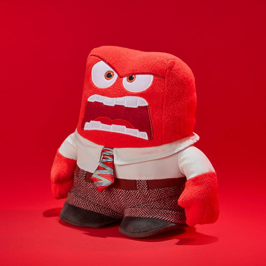 Disney Store Brinquedo macio oficial Anger, Inside Out 2, 25 cm/9,8”, figura de personagem de pelúcia pequena e fofinha para crianças, adequada para idades 0+