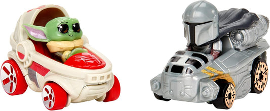 Hot Wheels RacerVerse, Conjunto de Pista de Corrida Grogu's Great Race, Conjunto de Pista Star Wars com Carrinhos Hot Wheels de Metal Fundido Inspirados em Star Wars: Grogu e The Mandalorian, HPL32