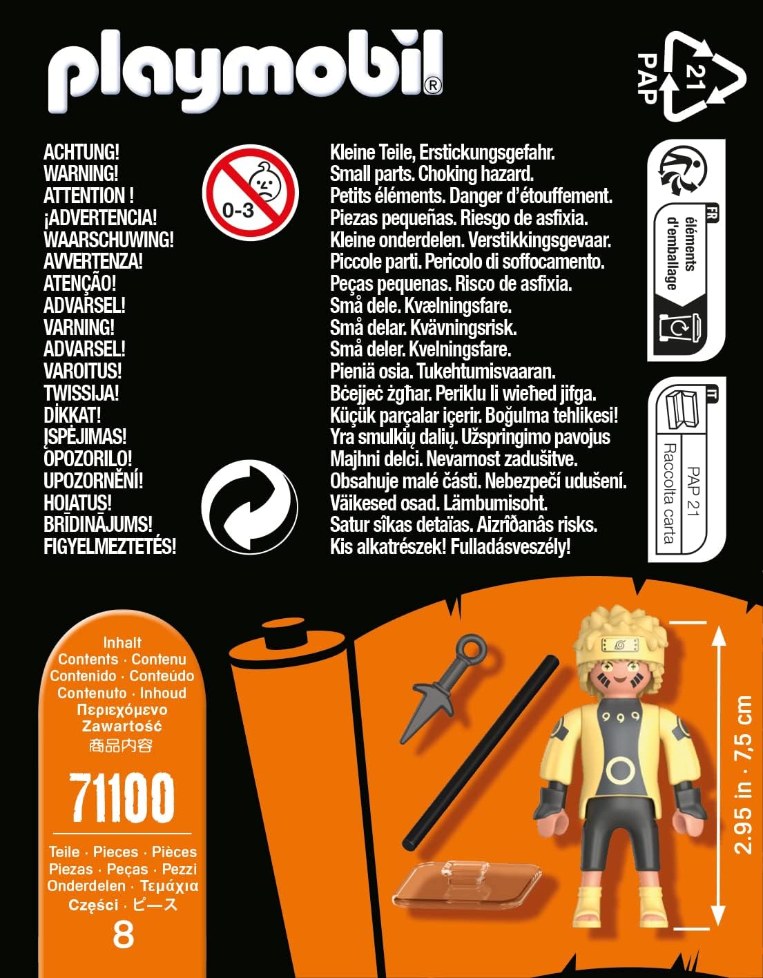 Playmobil 71100 Naruto: Conjunto de figuras do modo Naruto Rikudou Sennin, Figura de colecionador de anime Naruto Shippuden, Playset adequado para crianças e fãs com mais de 5 anos