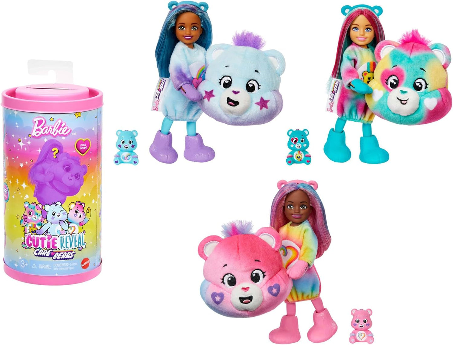 Barbie Cutie Reveal Ursinhos Carinhosos Chelsea Boneca Pequena e Acessórios, Série 2 com Roupa de Pelúcia e 6 Surpresas Incluindo Mudança de Cor (Os Estilos Podem Variar), JGH75