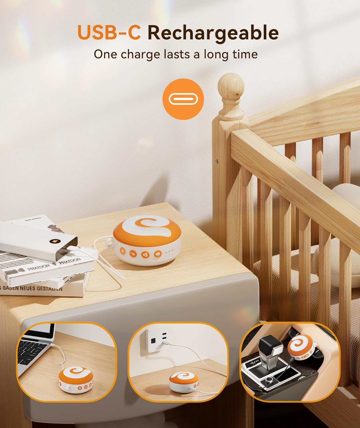 Dreamegg Máquina de ruído branco, máquina de som portátil D11 com luz noturna para bebês, crianças e adultos, terapia de 11 sons calmantes para viagens de berçário para dormir, presente de bebê recarregável contínuo ou temporizador por USB