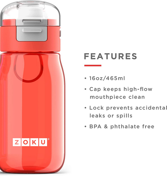 Botella de bebida Zoku, roja, 400 ml