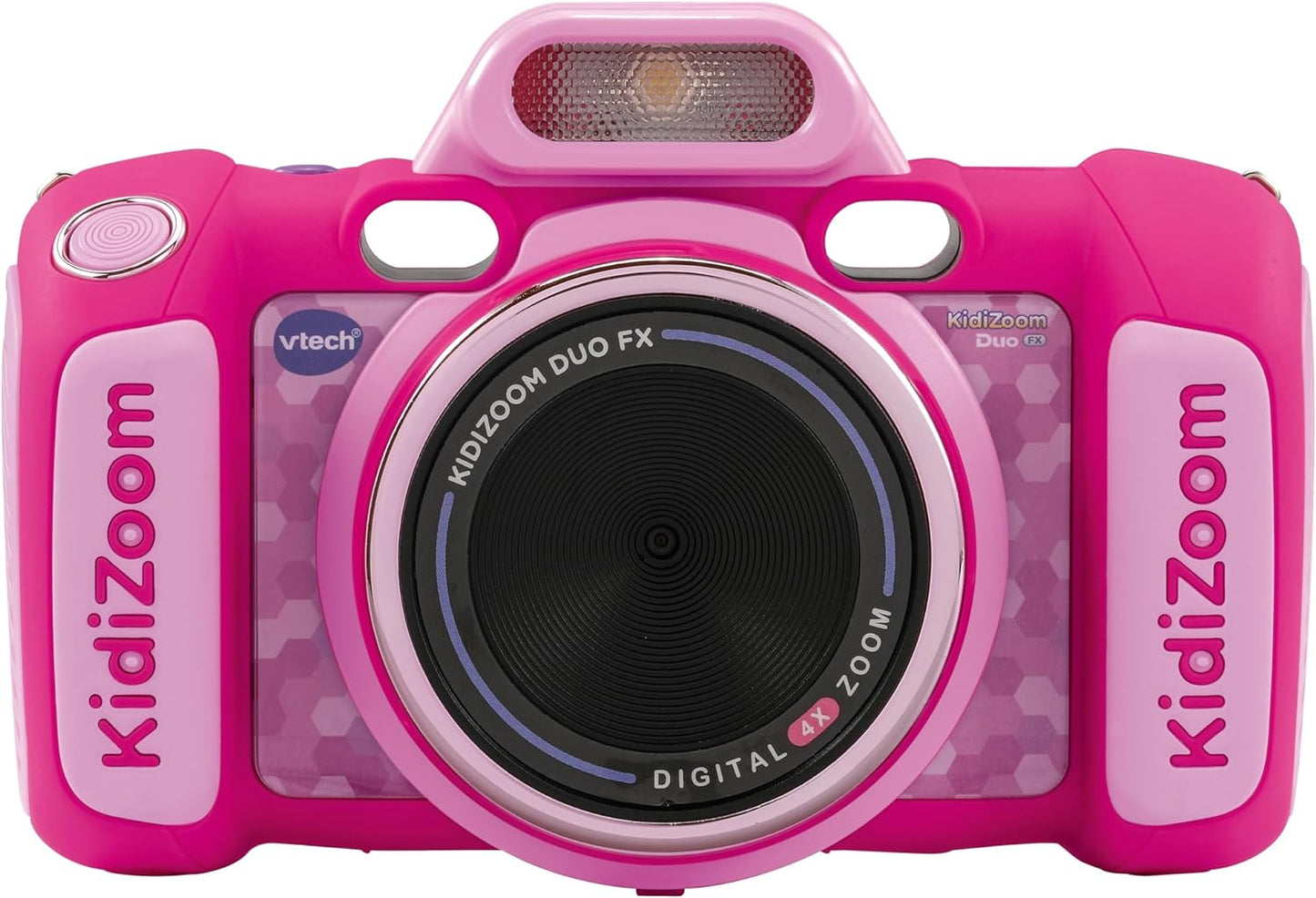 VTech KidiZoom Duo FX, câmera infantil com tela colorida, 8 MP, fotos, selfies e vídeos, filtros AR, 20 jogos, 75 efeitos de foto e vídeo, filtros e molduras, para bebês de 3, 4, 5, 6, 7 anos ou mais, rosa