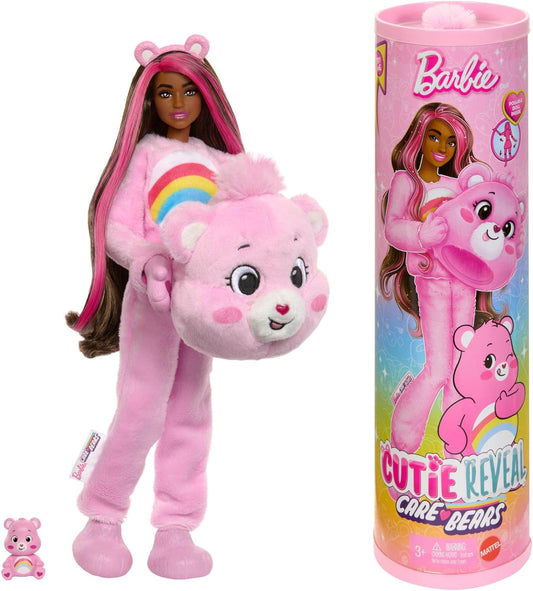 Boneca Barbie Cutie Reveal e acessórios Mini Ursinho, JCN94, Cutie Reveal Ursinhos Carinhosos Série 1 - Ursinho Cheer Jcn95, Cutie Reveal Ursinhos Carinhosos Série 1 - Grumpy Jcn96, Cutie Reveal Ursinhos Carinhosos Chelsea Assistente Jcn97