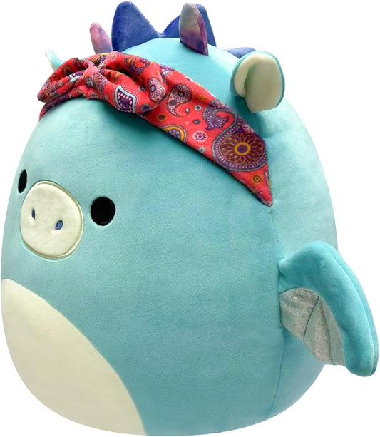 Squishmallows SQCR04125 Dragón verde azulado oscuro de 7,5 pulgadas: agrega Tatiana a tu escuadrón, juguete de peluche ultra suave, peluche oficial Kellytoy