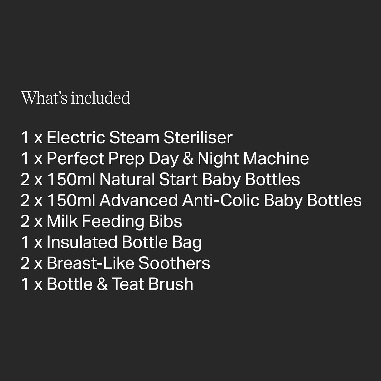 Tommee Tippee Ultimate Formula Kit de alimentación, esterilizador de vapor eléctrico, biberones autoesterilizantes para recién nacidos y máquina de aseo perfecta para el día y la noche, color blanco