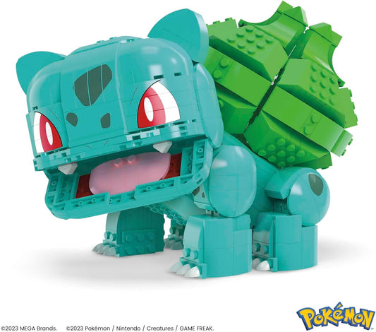 MEGA Brinquedos de construção de bonecos de ação Pokémon para crianças, Jumbo Bulbasaur com 355 peças, montável e articulável, 7 polegadas, ideia de presente para crianças de 7 anos