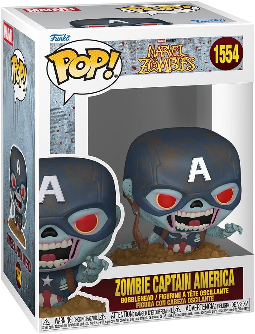 Funko POP! Marvel: Marvel Zombies S4 – Capitão América Zumbi - Figura