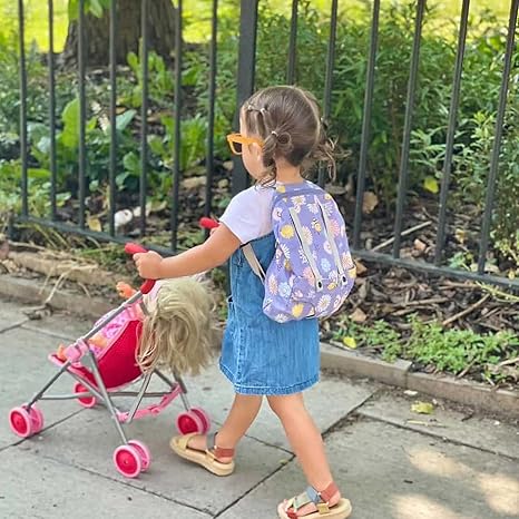 Bebamour Mochila Doll Carrier, 100% algodão, mochila infantil para bonecas, bolsa de armazenamento de acessórios