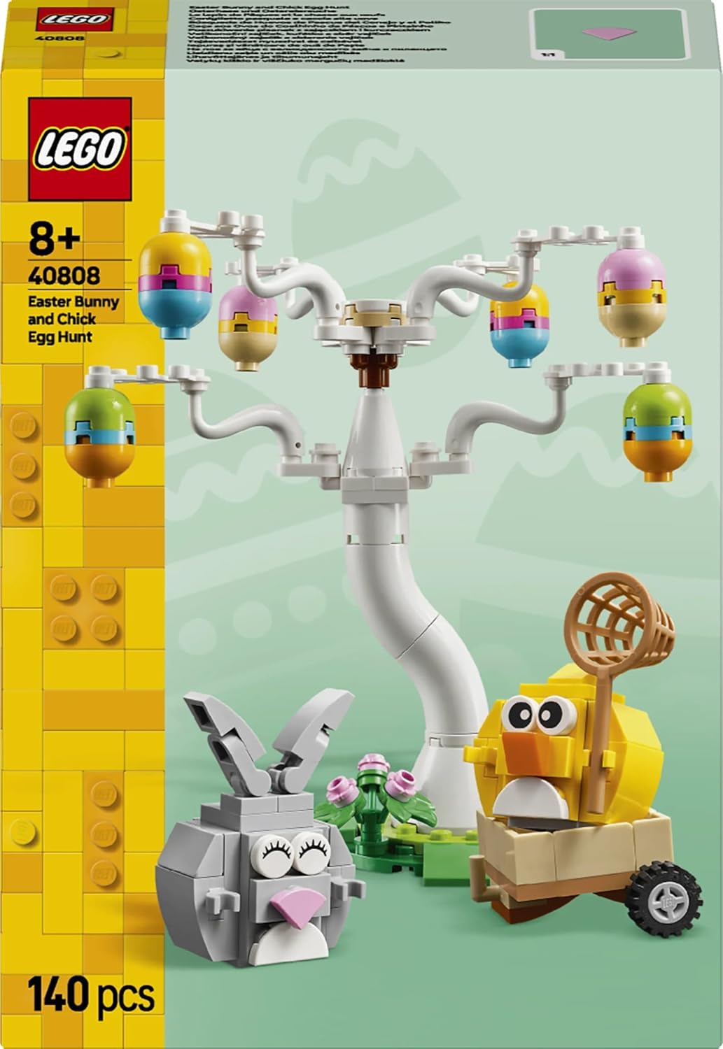 LEGO Caça aos Ovos de Páscoa com Coelho e Pintinho - Brinquedo de Páscoa com Figuras de Coelho e Pássaro - Kit de Artes e Ofícios para Crianças - Presente para Meninas e Meninos a partir de 8 Anos - 40808