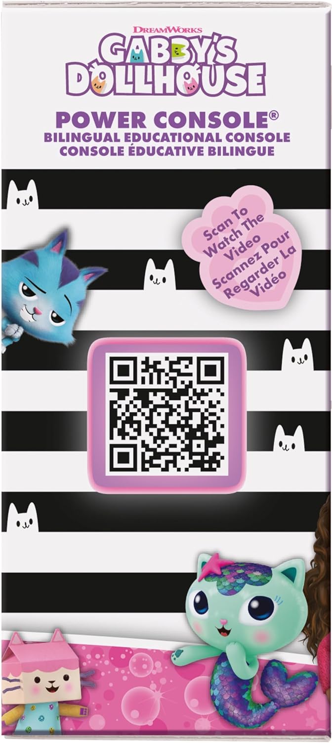 Lexibook, Casa de Bonecas da Gabby, Power Console®, Console de jogos educativos bilíngue INGLÊS/FRANCÊS com 100 atividades, Tela colorida, JCG100GDHi1
