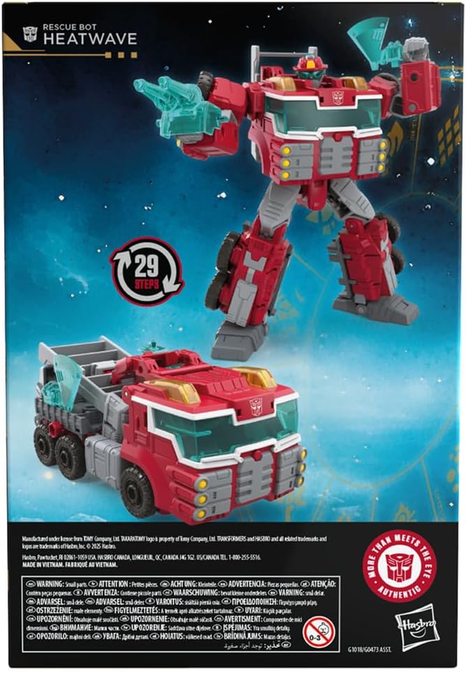 Figura de ação Heatwave do Rescue Bot da classe Voyager dos Transformers Age of Primes