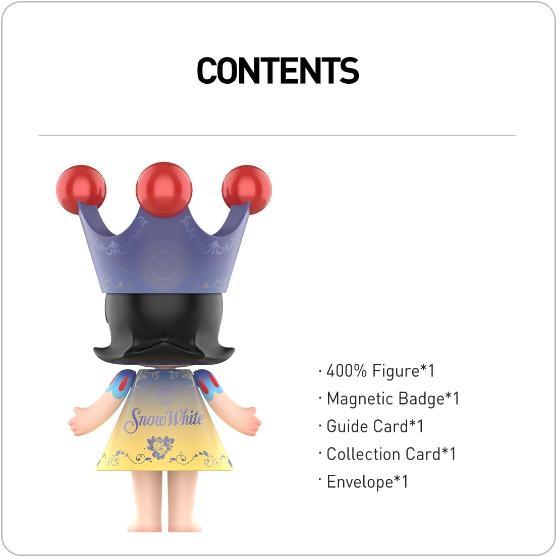 POP MART MEGA ROYAL MOLLY 400% Figura Branca de Neve 1 peça Personagem Articulada Design Premium Presentes para Mulheres Brinquedo de Arte Colecionável Favorito dos Fãs