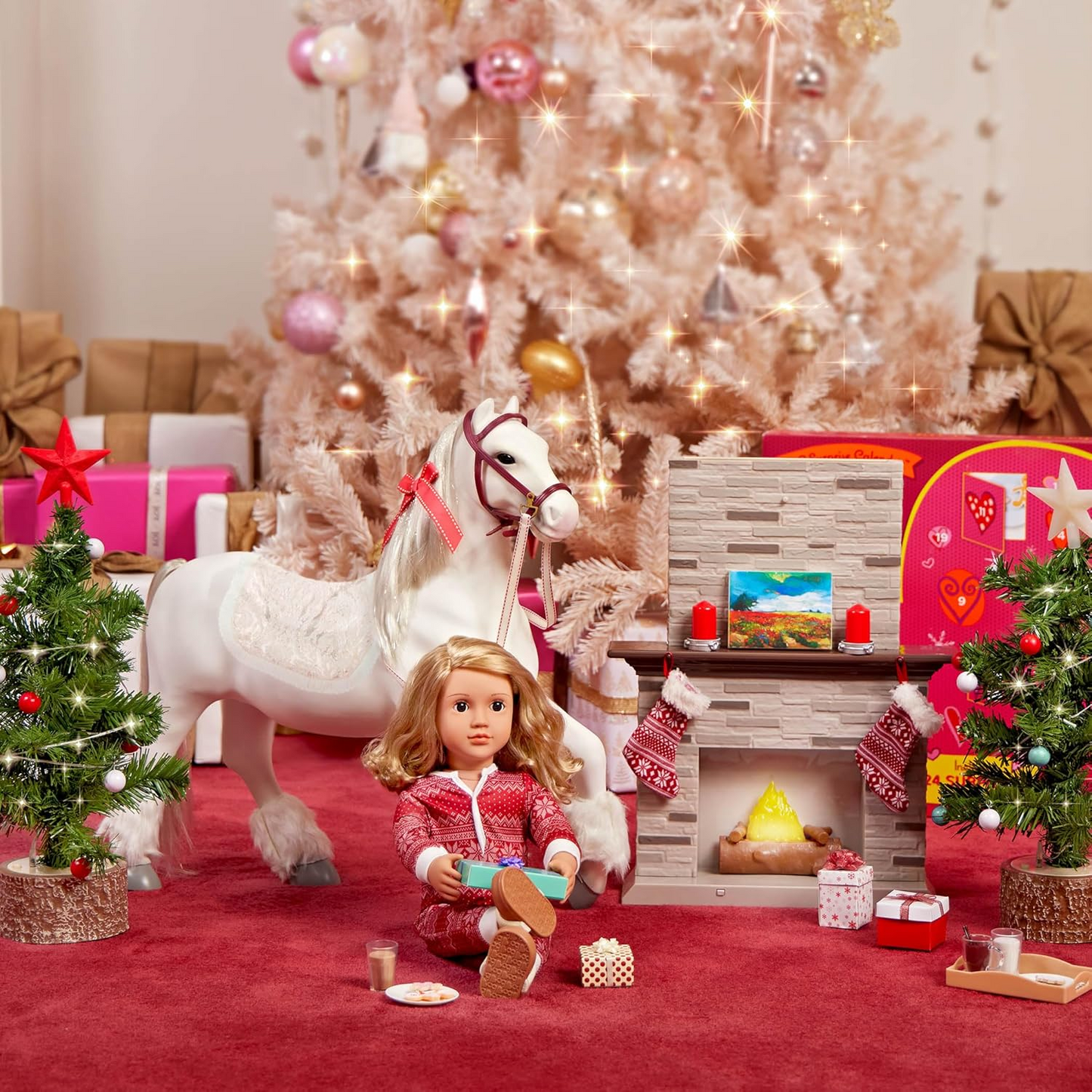 Calendário surpresa Our Generation OG – Calendário do Advento acessório de Natal para bonecas de 45 cm – conjunto de 37 peças