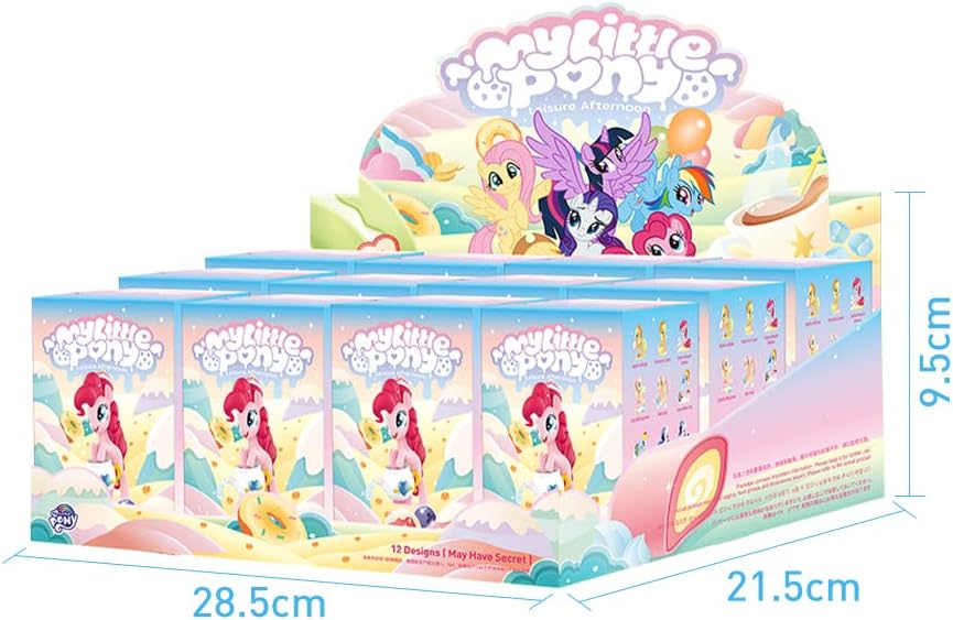 PopMart compatível com Hasbro My Little Pony Leisure Afternoon Series Conjunto completo (12 caixas) 2,5 polegadas Design premium presentes para mulheres Caixa surpresa favorita dos fãs Brinquedo de arte colecionável
