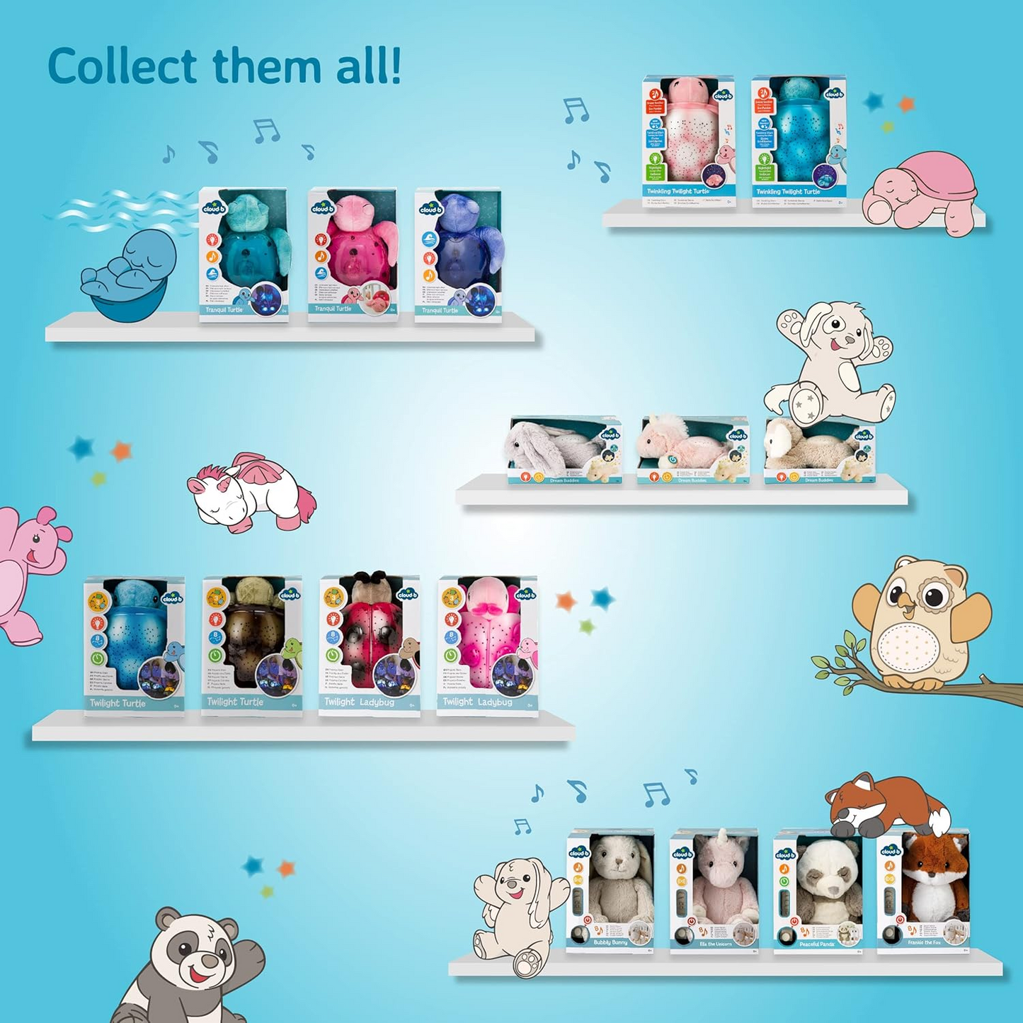 Galaxy Cloud b Twinkling Twilight Turtle Pink Luz de presença e projetor | 8 Constelações | Máquina de ruído branco calmante Baby Star Nightlight | Alivia o medo do escuro, peluche, desligar automático