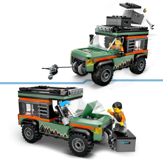 LEGO Conjunto de brinquedos para caminhão de montanha off-road 4x4 City - Brinquedos de construção para meninos e meninas com mais de 6 anos - Ideias divertidas de presentes para aniversários e feriados - Incl. uma minifigura e acessórios