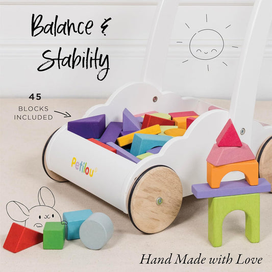 Le Toy Van - Brinquedo educacional de madeira Petilou Rainbow Cloud Walker para crianças e bebês | Adequado para menino ou menina de 1 ano +