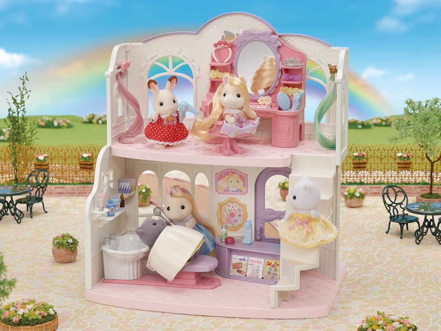 Sylvanian Families Salão de beleza elegante do pônei - conjunto de casa de bonecas 5643