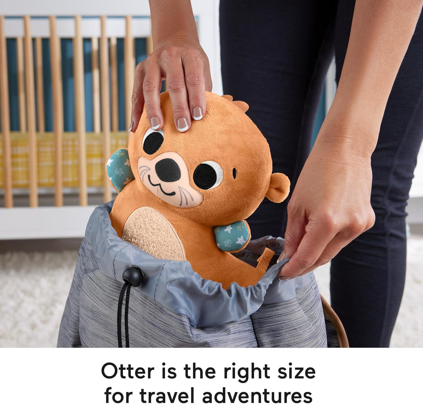 Brinquedo para Bebê Fisher-Price 2 em 1: Lontra de Pelúcia com Livro Macio para Atividades Sensoriais e Balanço na Barriga, Ideal para Recém-Nascidos a partir de 0 Meses, HXG96