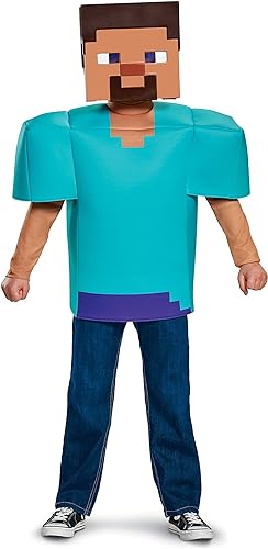 Disguise Fantasia de Steve Minecraft, fantasias de Halloween para meninos disponíveis nos tamanhos S, M e L
