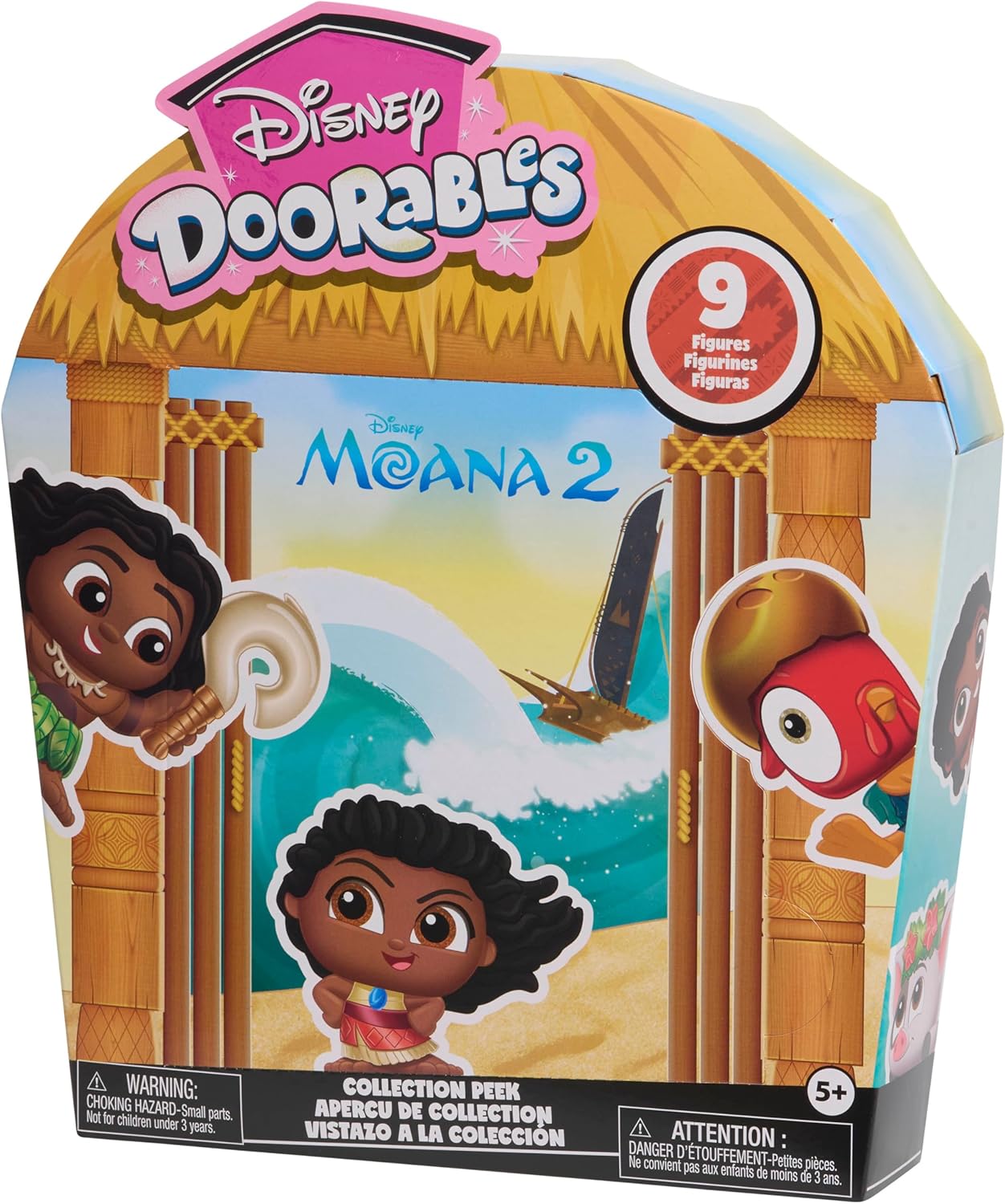 Just Play Disney Coleção Doorables Moana 2, Miniaturas Colecionáveis de 3,8 cm (1,5 polegadas), Brinquedo Infantil para Crianças a partir de 5 Anos