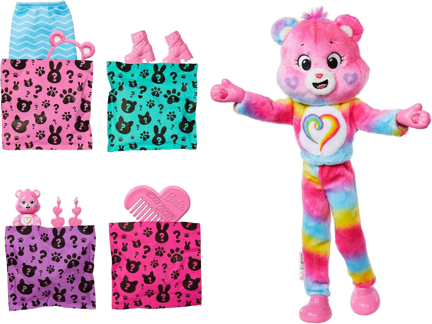 Barbie Cutie Reveal Ursinhos Carinhosos com Boneca e Acessórios, Série 2 Ursinho da União com 10 Surpresas, Incluindo Mudança de Cor e Mini Ursinho, JFV60