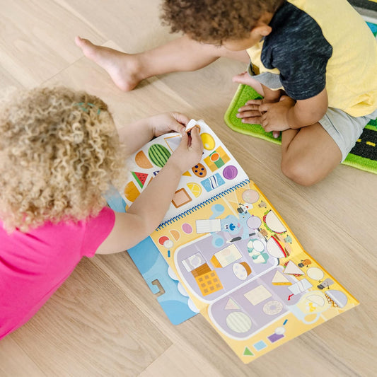 ¡Las pistas de Melissa y Doug Blue y tú! Pack de 2 pegatinas reutilizables (formas y colores, números y letras)