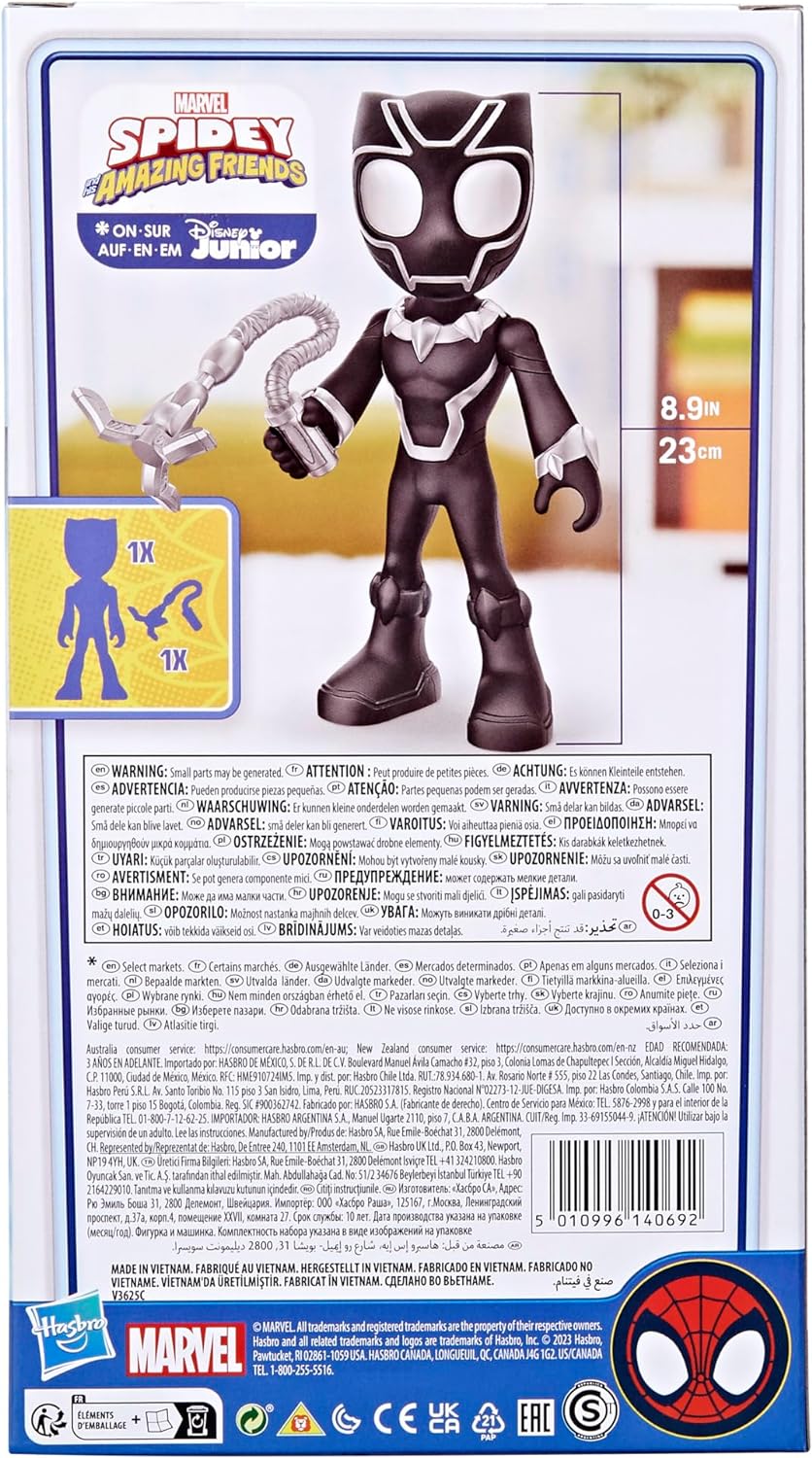 SPIDEY Y SUS AMIGOS INCREÍBLES Marvel Black Panther Figura de acción de gran tamaño Juguetes de superhéroes preescolares