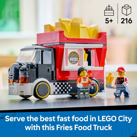LEGO City Food Truck de Batatas Fritas - Kit de Modelo de Veículo com Loja Removível, 2 Minifiguras e Acessórios de Comida de Brinquedo - Ideia de Presente de Aniversário para Meninos a partir de 5 Anos - 60488