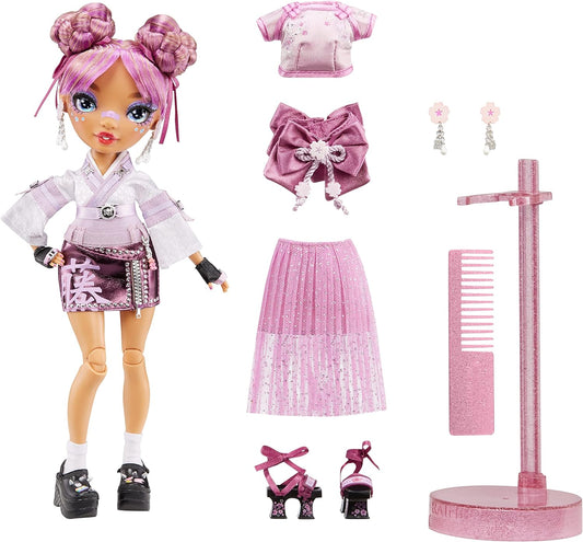 Rainbow High LILA YAMAMOTO – Boneca fashion roxa malva inclui 2 roupas de grife Mix & Match com acessórios – para crianças de 6 a 12 anos e colecionadores