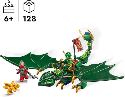 LEGO NINJAGO Figura do dragão da floresta verde de Lloyd - brinquedo de construção com 2 minifiguras para brincadeiras imaginativas, ideia de presente ninja para meninos, meninas e fãs em ascensão de dragões com mais de 6 anos