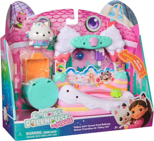 Gabby's Dollhouse: O Filme, Varanda Doce da Gatinha Cakey com Figura de Brinquedo e Acessórios para Casa de Bonecas, Brinquedos Infantis para Meninas e Meninos a partir de 3 Anos