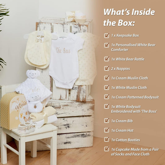 Presentes personalizados para bebês - Conjunto de presentes para bebês, Caixa de lembranças para bebês unissex, Presentes para bebês recém-nascidos unissex - Itens essenciais para bebês recém-nascidos