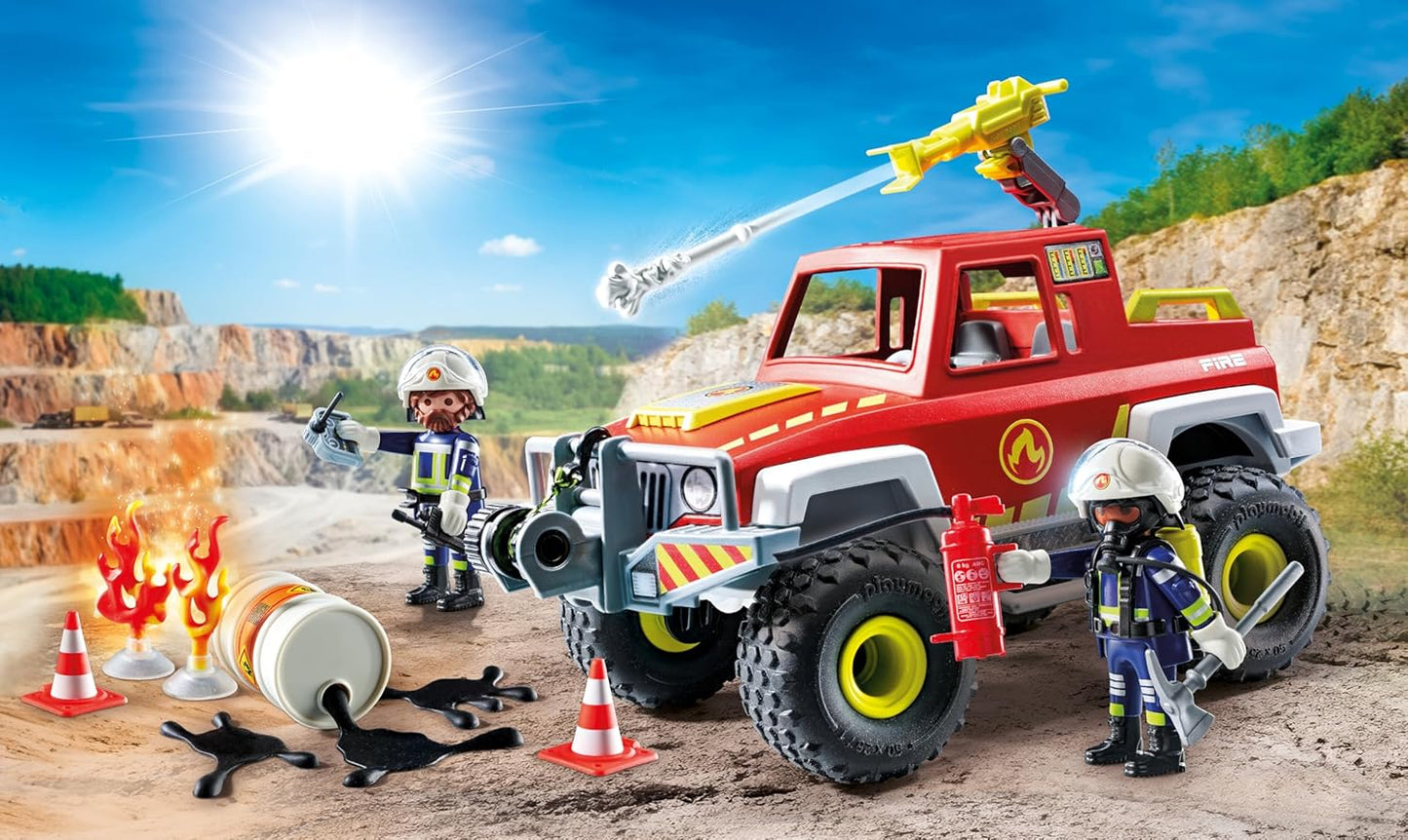 Playmobil | Heróis de Ação | Caminhão de Bombeiros | Carro de Bombeiros | Carro de Brinquedo | Brinquedos para Crianças a partir de 4 anos | 71824