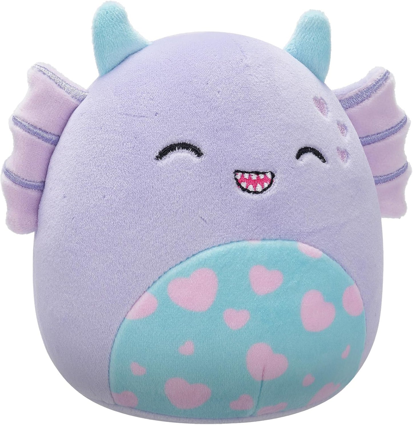 Squishmallows Original Strobe de 7,5 polegadas, o monstro roxo do pântano com corações de pelúcia dos namorados