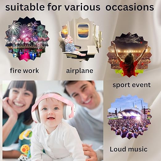 Hcol Protetor de ouvido para bebês, protetores de ouvido com redução de ruído para bebês de 0 a 36 meses, fones de ouvido com cancelamento de ruído para bebês NRR de 25dB para melhorar o sono, fones de ouvido para bebês para viagens