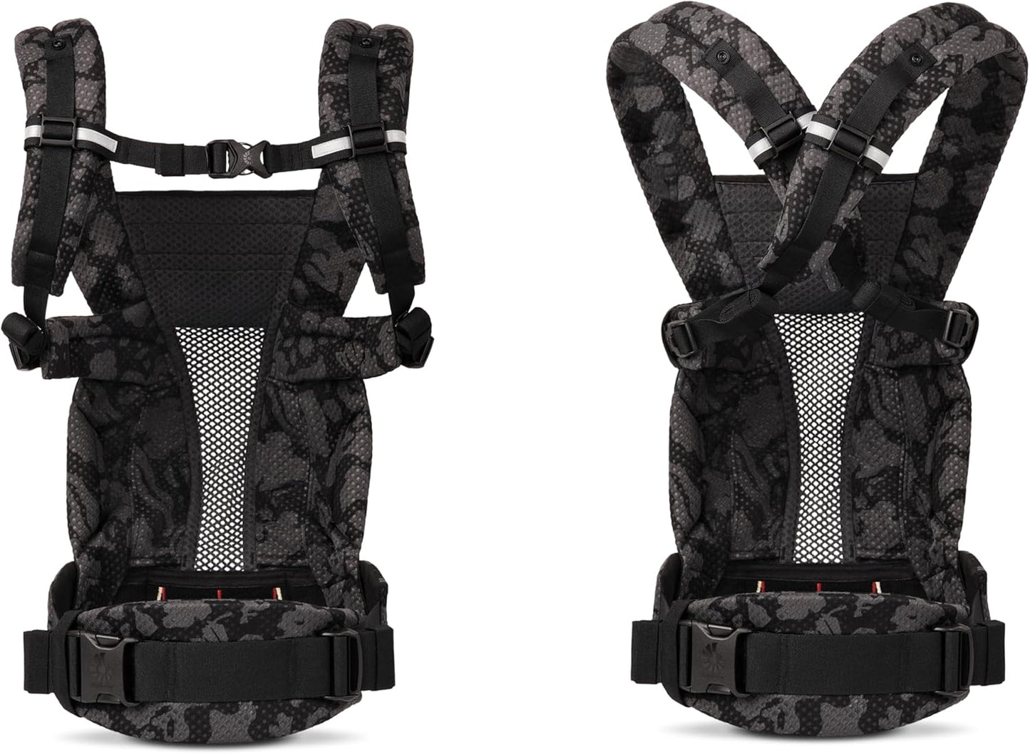 Ergobaby Porta-bebês Omni Breeze para recém-nascidos, do nascimento aos 20,4 kg, 4 posições, malha SoftFlex, posição ergonômica para bebê na frente para dentro e nas costas, Onyx Blooms