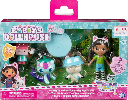 DreamWorks Gabby’s Dollhouse Kit de Presente Fogueira com Figuras de Brinquedo Gabby Girl, Pandy Paws, Baby Box e MerCat, Brinquedos Colecionáveis para Meninas e Meninos a partir de 3 Anos