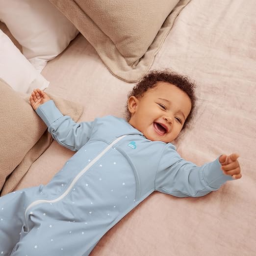 Love To Dream™ Macacão de dormir com pernas | Manga comprida, cobertor vestível leve | Edredom embutido | 1.0 Tog Ideal para primavera e verão (20–24°C) | Algodão lavável à máquina e zíper duplo