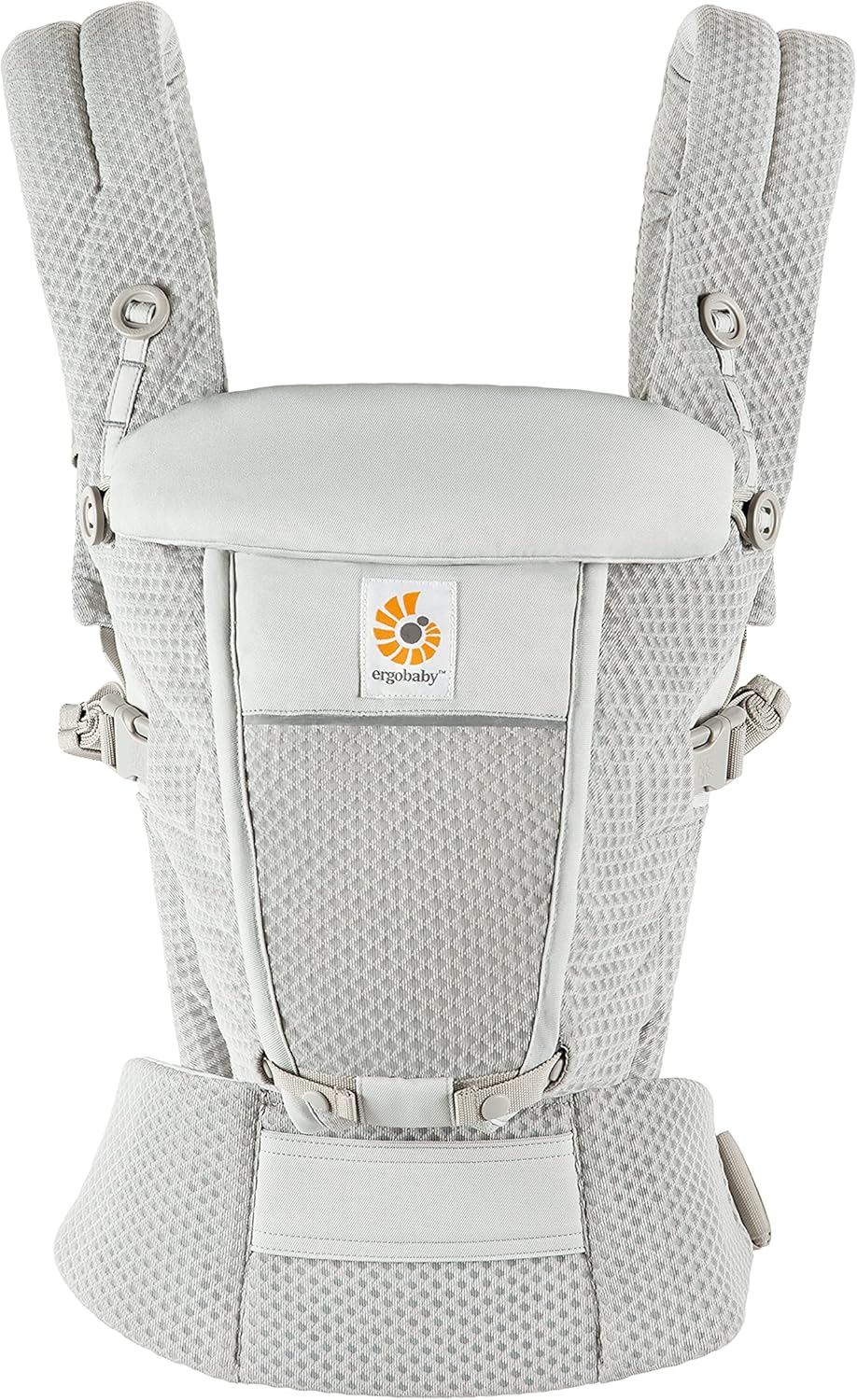 Ergobaby Porta-bebês Adapt para recém-nascidos desde o nascimento, 3 posições, malha SoftFlex, porta-barriga ergonômico para bebês, porta-costas, porta-bebês, cinza pérola