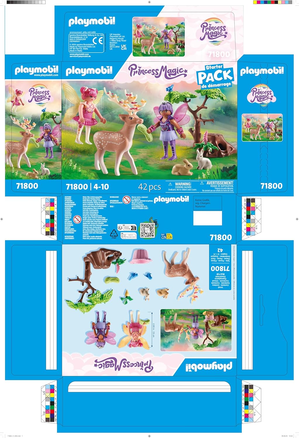 PLAYMOBIL | Fadas | Fadas com animais fofos da floresta | Brinquedos de contos de fadas | Brinquedos para crianças a partir de 4 anos | 71800