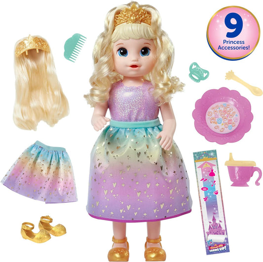 ¡La princesa Ellie de Baby Alive crece! Muñeca interactiva con accesorios, muñecas parlantes, juguetes para niñas y niños de 3 años en adelante, cabello rubio, 18 pulgadas
