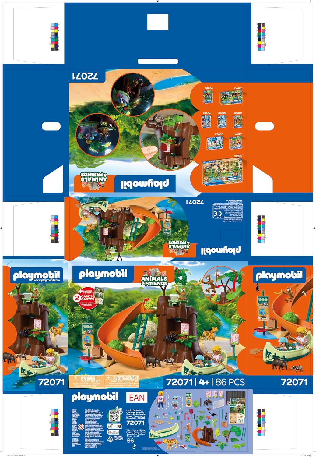Playmobil | Animais e Amigos | Aventura na Selva do Zoológico | Grande árvore da selva com canoa e catapulta | Brinquedo infantil para crianças a partir de 4 anos | 72071