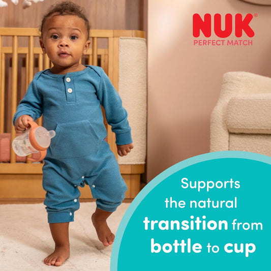 NUK Garrafa de Aprendizagem Perfect Match | 6+ Meses | 150ml | Copo de Transição Antivazamento | Alças Antiderrapantes | Brilha no Escuro | Coala | Pacote com 2
