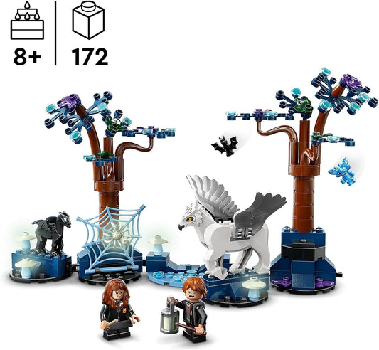 LEGO Floresta Proibida de Harry Potter: Brinquedo Animal de Criaturas Mágicas para crianças, meninas e meninos com mais de 8 anos, com elementos que brilham no escuro, inclui figuras de Bicuço e Testrálio, ideia de presente 76432