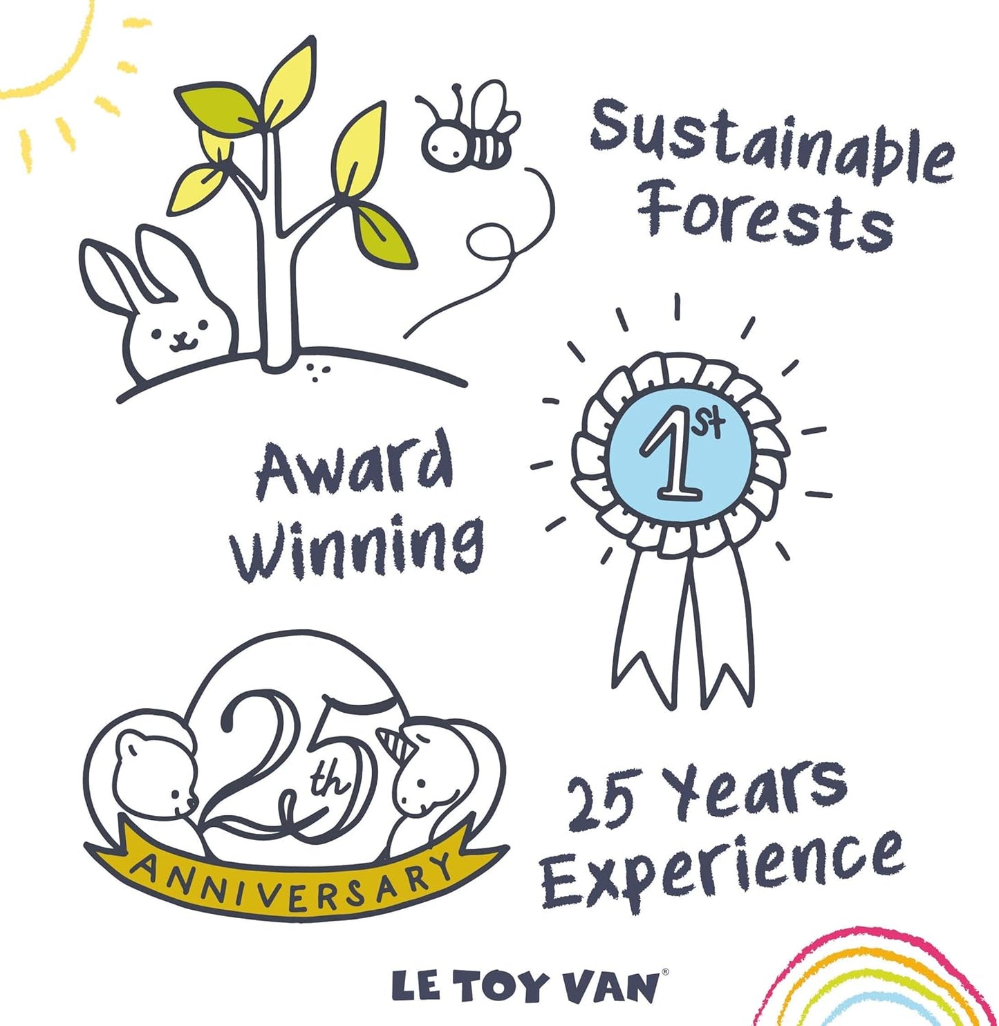 Le Toy Van - Vagão de brinquedo educacional de madeira | Brinquedo infantil sustentável - adequado para mais de 3 anos, branco