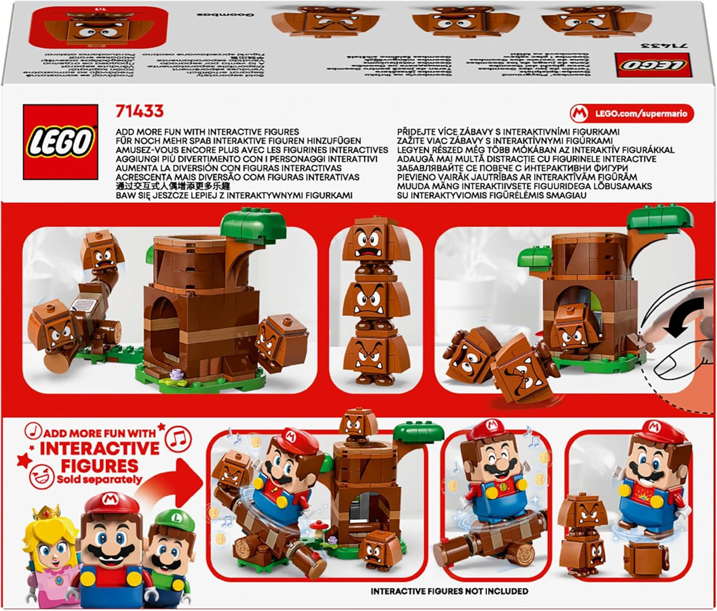 Conjunto de playground LEGO Super Mario Goombas, colecionável Nintendo para crianças, conjunto de brinquedos de aventura, gangorra edificável, 3 figuras, presente para meninos, meninas e fãs de 7 anos ou mais,