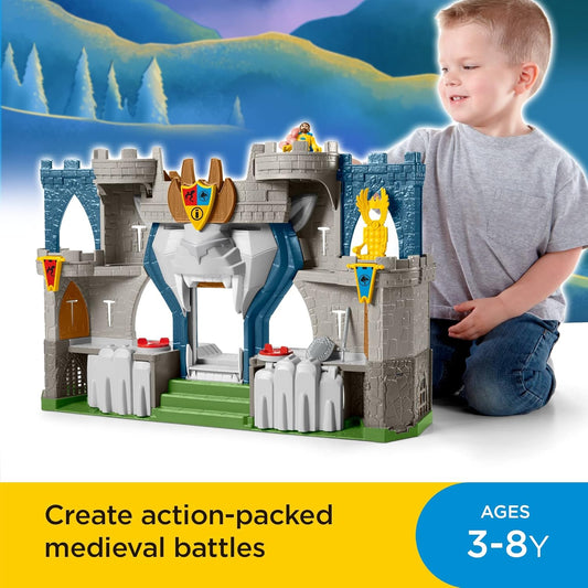 Fisher Price Imaginext Castelo do Reino do Leão - Conjunto de Brinquedo com Tema Medieval e Figuras para Crianças em Idade Pré-escolar de 3 a 8 Anos, Cores Variadas, 0194735009640